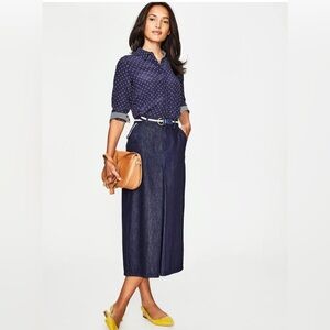 Boden Denim Skirt Mira Cotton Midi Pockets